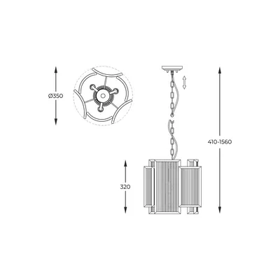 Lampa wisząca SERGIO P0528-03A-V6AC - złoty