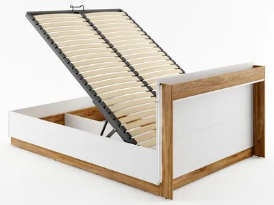 Łóżko z pojemnikiem 140x200 DENTRO DT-02 - biały/dąb stirling