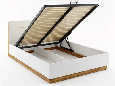 Łóżko z pojemnikiem 140x200 DENTRO DT-02 - biały/dąb stirling
