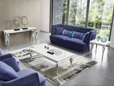 Stolik kawowy szklany 130x70x40 cm C951 - biały
