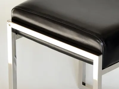 Taboret elegancki Y1023 43x37x44 cm - czarny