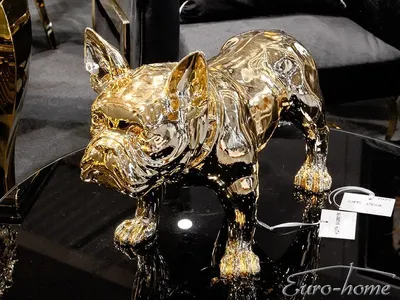 Figura psa BULDOG FRANCUSKI A216 - złoty