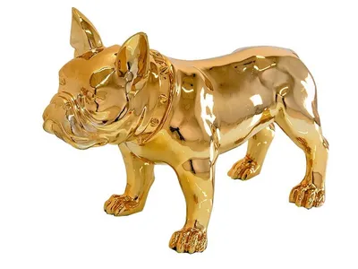 Figura psa BULDOG FRANCUSKI A216 - złoty