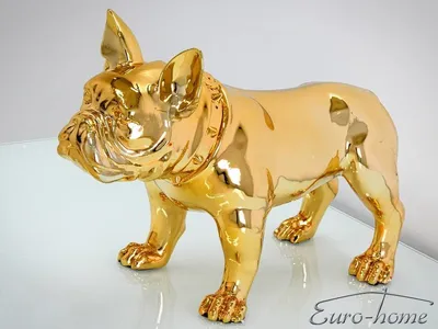 Figura psa BULDOG FRANCUSKI A216 - złoty
