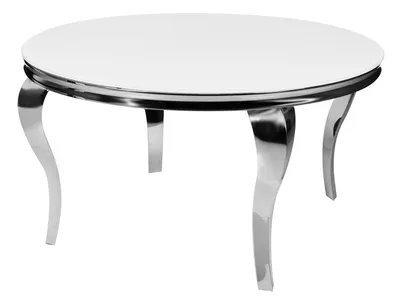 Stół okrągły TH306-5 140 cm - białe szkło