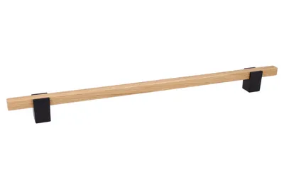 Uchwyt 2434 - drewno, metal czarny mat / rozstaw 320 mm