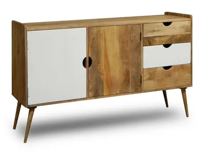 Komoda drewniana 3 szuflady OSLO - biały