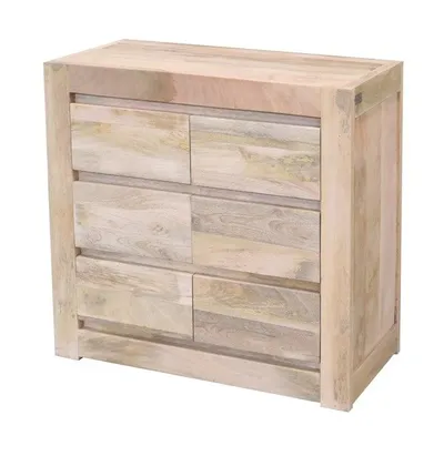 Komoda drewniana MILANO 6 szuflad - mango naturalne