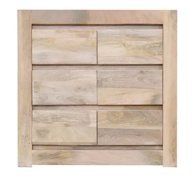 Komoda drewniana MILANO 6 szuflad - mango naturalne