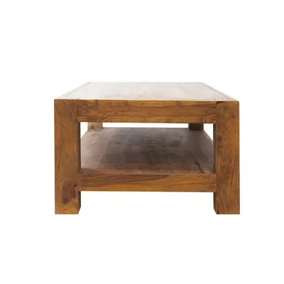 Stolik kawowy z półką drewniany VERONA 120x70 - palisander teak