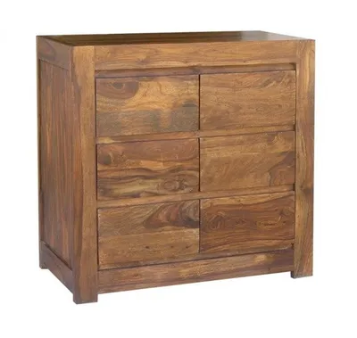 Komoda drewniana MILANO 6 szuflad - palisander miodowy