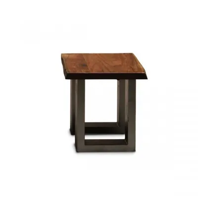 Stolik kawowy drewniany industrialny 40x40 - akacja naturalna
