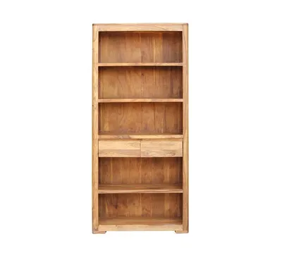 Regał drewniany BARI 2 szuflady - palisander teak