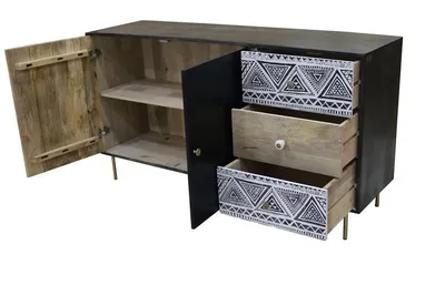 Komoda drewniana BOHO - mango naturalne