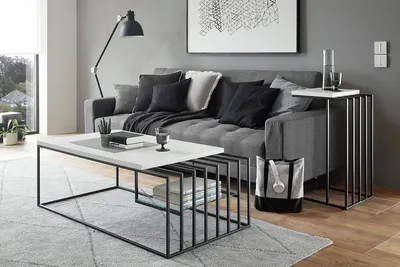 Stolik kawowy JUBA 120x60 - MDF biały mat