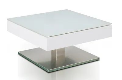Stolik z obrotowym blatem MARIKO 75x75 - biały mat