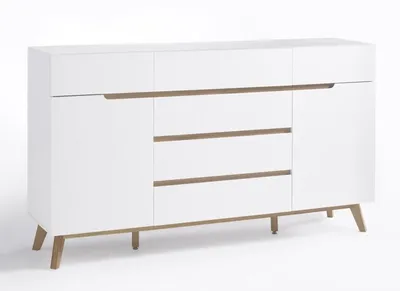 Komoda 2-drzwiowa z 6 szufladami CERVO 44 - biały mat