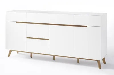Komoda 3-drzwiowa z 6 szufladami CERVO 45 - biały mat