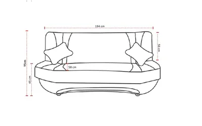 Sofa rozkładana EWA II - tkanina Alova 04/Alova 46
