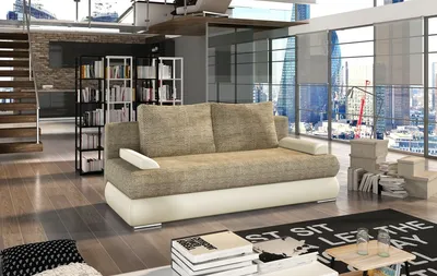 tkanina Berlin 03/ekoskóra Soft 33 Sofa rozkładana MILO - tkanina Berlin 03/ekoskóra Soft 33