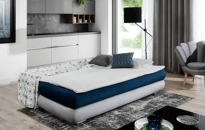 Sofa rozkładana MILO - tkanina Berlin 03/ekoskóra Soft 33