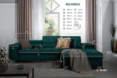 Narożnik rozkładany RICARDO - tkanina Ontario 100