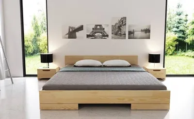 Łóżko drewniane sosnowe SPECTRUM Niskie 160x200 - biały