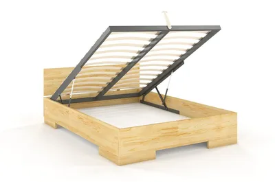 Łóżko drewniane sosnowe ze skrzynią na pościel SPECTRUM Maxi&ST 140x200 - naturalny