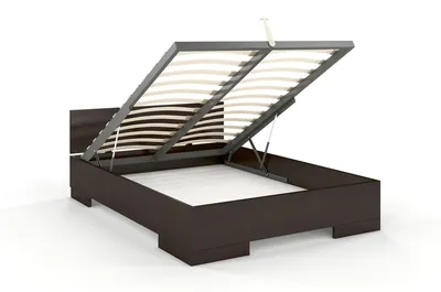 Łóżko drewniane sosnowe ze skrzynią na pościel SPECTRUM Maxi&ST 120x200 - palisander