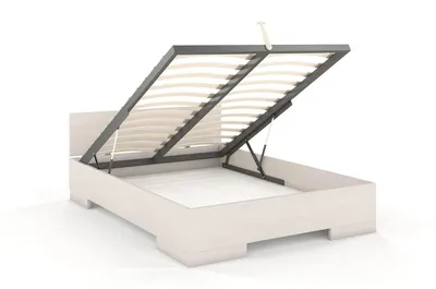 Łóżko drewniane bukowe ze skrzynią na pościel SPECTRUM Maxi&ST 160x200 - biały