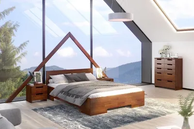 Łóżko drewniane sosnowe SPECTRUM Maxi&Long 120x220 - palisander