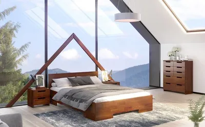 Łóżko drewniane sosnowe SPECTRUM Maxi 120x200 - palisander