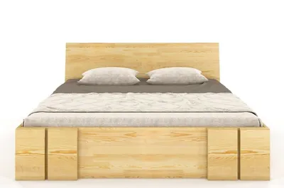 Łóżko drewniane sosnowe z szufladami VESTRE Maxi&DR 200x200 - naturalny