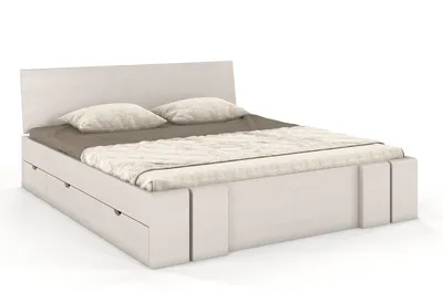 Łóżko drewniane sosnowe z szufladami VESTRE Maxi&DR 120x200 - biały