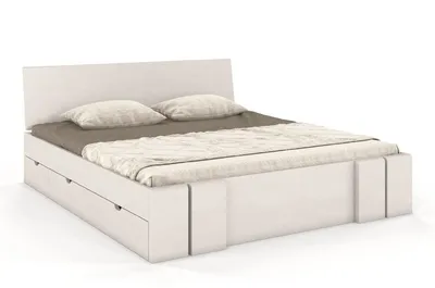 Łóżko drewniane bukowe z szufladami VESTRE Maxi&DR 160x20 - biały