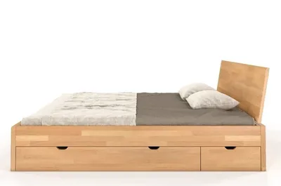 Łóżko drewniane bukowe z szufladami VESTRE Maxi&DR 140x20 - naturalny