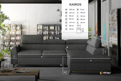Narożnik rozkładany KAIROS - ekoskóra Soft 66