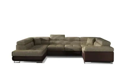 Narożnik rozkładany LETTO - tkanina Berlin 03/ekoskóra Soft 66