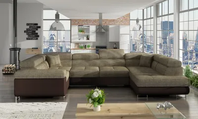 tkanina Berlin 03/ekoskóra Soft 66 Narożnik rozkładany LETTO - tkanina Berlin 03/ekoskóra Soft 66