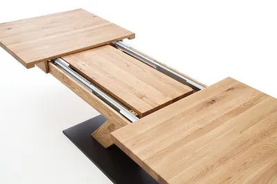 Drewniany stół rozkładany MENDOZA A - dąb bianco/czarny