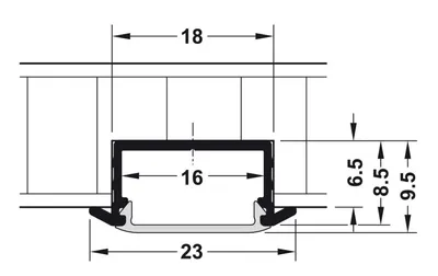 Profil wpuszczany LOOX 1190 do taśm LED 10 mm - aluminium/biały / gł. 6.5 mm / dł. 250 cm