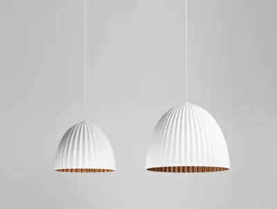 Lampa wisząca PLISSART M - biały/miedziany