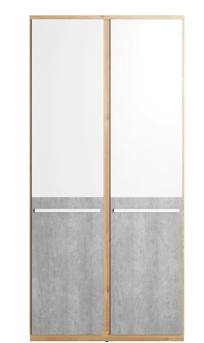 Szafa 2-drzwiowa PLANO PN-02 - dąb nash/biały/beton