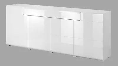 Komoda TOLEDO 25 - biały laminat/biały połysk