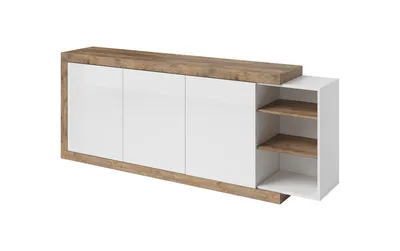 Komoda 3-drzwiowa 220 cm SINTRA 43 - dąb Samdal/biały połysk