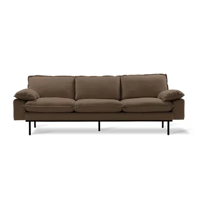 Sofa 4-osobowa RETRO - brązowy