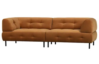 Sofa aksamitna LLOYD - pomarańczowy