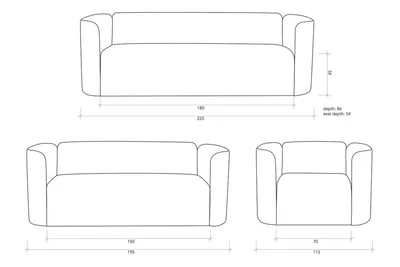 Sofa SLICE 1 osobowa brązowa
