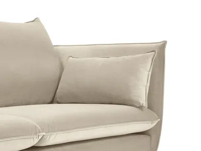 Aksamitna sofa 2-osobowa AGATE - czarne nogi