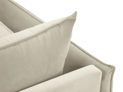 Aksamitna sofa 2-osobowa AGATE - czarne nogi